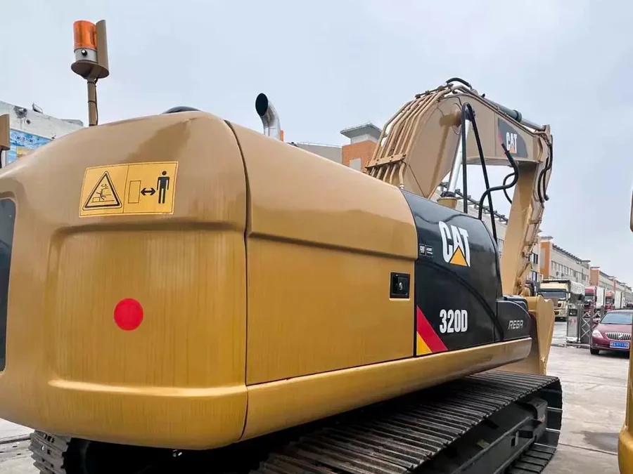 Used excavator rear counterweight view
